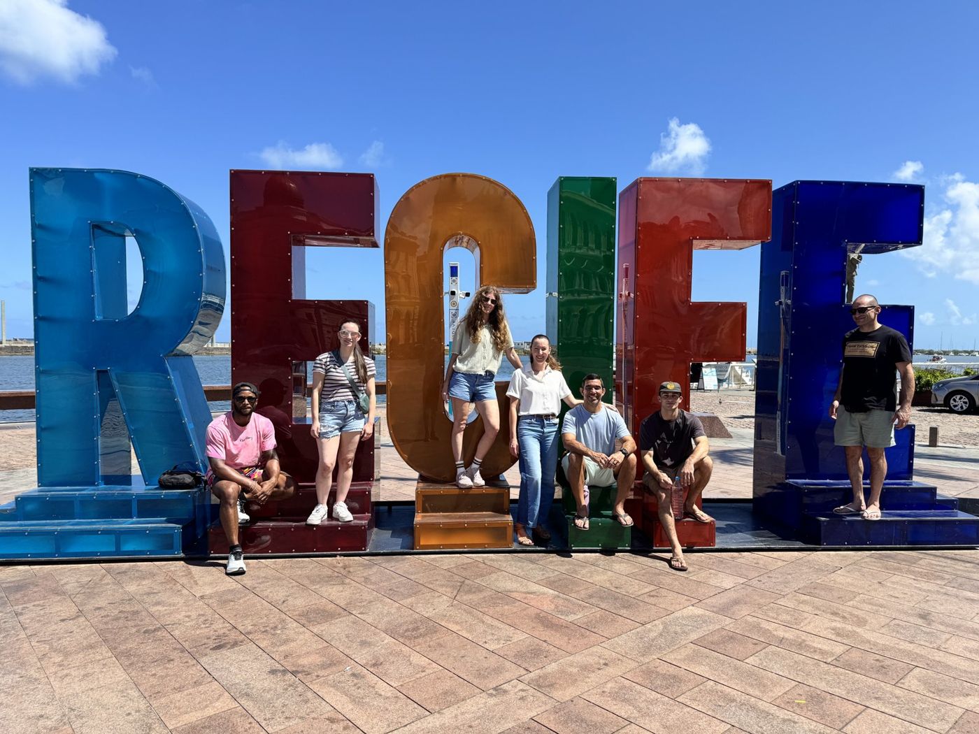 Our crew at the giant RECIFE letters on the waterfront